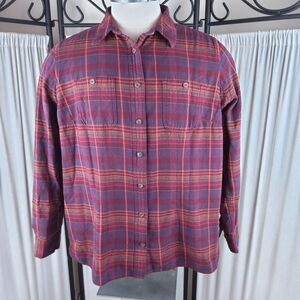 Duluth Free Swinging Flannel Shirt, Womens, 100% Cotton, Maroon, SIze‎ XL